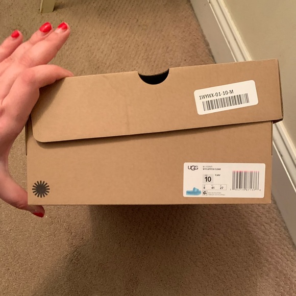 Ugg Fluffitas Clear Platforms in Teal Blue…size 10…NWT - Picture 4 of 5